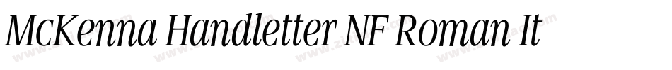 McKenna Handletter NF Roman Italic字体转换